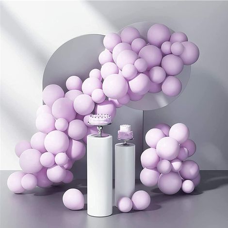 Lot de 100 ballons pastel, ballons colorés, ballons à l'hélium, ballons en latex, ballons de fête, ballons décoratifs pour mariages, Noël, violet