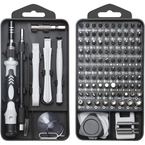 Precision bit Set, 122 EN 1 Mini Set Tournevis Precision, Kit de Réparation Portable pour Ordinateur/Laptop/iPhone/Lunettes,mini outils de réparation à la main(01020117) (1/5)