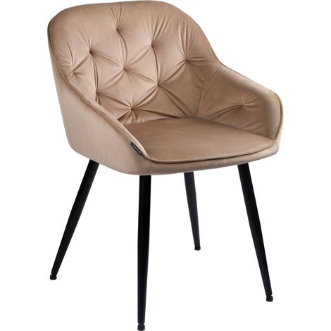 LOREN Samtstuhl, beige, gepolstert (1/5)