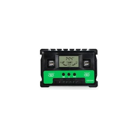 Régulateur Solaire MPPT 12V/24V, Contrôleur Charge avec LCD et USB, 60A pour Systèmes Solaires (1/5)