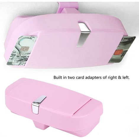 Boîte/organisateur de rangement multifonctionnel pour lunettes de soleil de voiture (rose) (1/5)