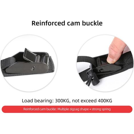 Sangle de bagage pour siège arrière de moto, boucle en métal à haute élasticité, ceinture de chargement renforcée pour moto, voiture et vélo. (1/4)