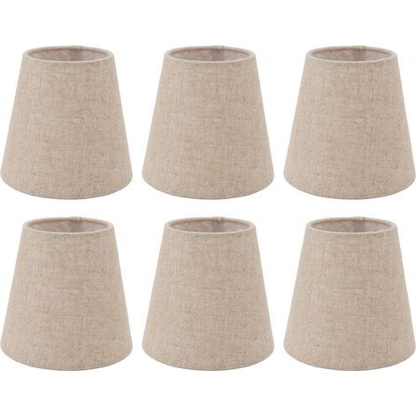 abat-jour à pince pour petites lampes à bougies, en lin, avec accessoires d'éclairage (1/5)
