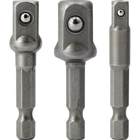 3 Piece Hex Nut Adapter Plug Screwdriver Adapter Socket Nut Socket Socket Adapter 1/4",/1/2",/3/8" (1/5)