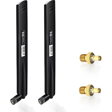 5G-Antenne – 2er-Pack – 18 dBi Verstärkung – SMA- und TS9-Anschlüsse – Für LTE-Router und Hausautomation – Schwarz (1/5)
