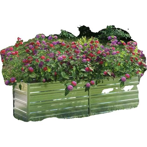 Jardin surélevé, Acier galvanisé, 160x40x45 cm, Résistant à la rouille, Résistant aux intempéries, Jardinière à légumes (1/5)