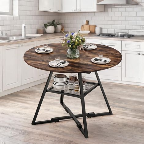 Table de salle à manger en spanplatte Metall 100 x 100 x 76 cm (1/5)