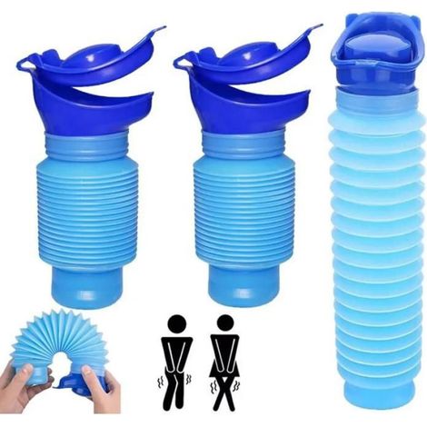 Urinoir pliable - 2 pièces 750 ml Urinoir pliable - Toilettes mobiles portables pour hommes et femmes - Urinoir d'urgenc Étiquette (1/4)