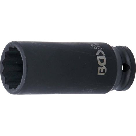 Douille à Choc Longue 12,5 mm (1/2) - 24 mm, Douze Pans, Robuste et Précise, Acier, Zones Difficiles - D-Work (1/5)