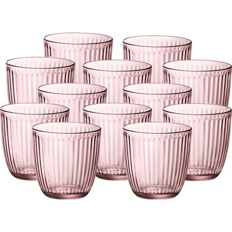 12 Bicchieri rosa Eleganti in Vetro 29cl per Ogni Tavola e Occasione in casa o bar hotel ristorante per Stile Raffinatezza (1/4)