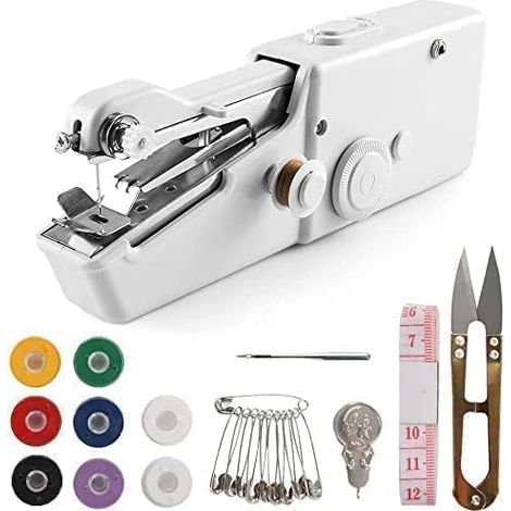 Machine à Coudre Manuelle, Outils de Couture Sans Fil Blanc Mini Machine à Coudre Portable, Machine pour Couture Rapide et Artisanat de Couture (1/5)