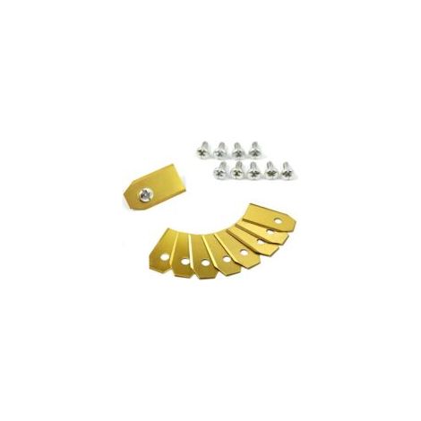 45 Couteaux en titane Lames de 0,75 mm avec 9 vis compatibles avec la tondeuse robot Husqvarna Automower Gardena 105 310 315 320 420 430x r40i et autres (durable)or，