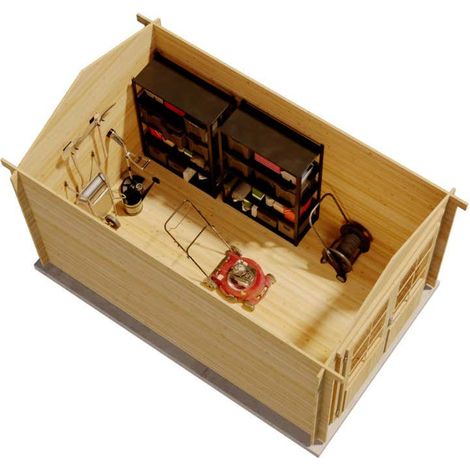 Alpholz Gartenhaus Bremen-28 C Gerätehaus aus Holz in Pinie, Geräteschrank mit 28 mm Wandstärke, Gartenhaus mit Montagematerial (1/5)