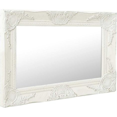 Maison Exclusive - Specchio da Parete Stile Barocco 60x40 cm Bianco (1/5)