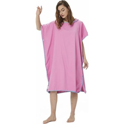 Poncho da surf, per donne, uomini, adulti e adolescenti, poncho da bagno ultraleggero e ad asciugatura rapida, poncho in asciugamano in microfibra, noto anche come U (1/5)