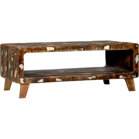 Table basse Table de salon Table de café Multicolore 90 x 50 x 35 cm Bois Recyclé Solide (1/5)