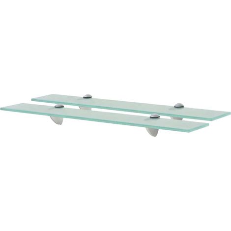 Lot de 2 Étagères murales Étagère de Rangement - Meuble de rangement Verre 60x20 cm 8 mm BV255681 - BonneVie (1/4)