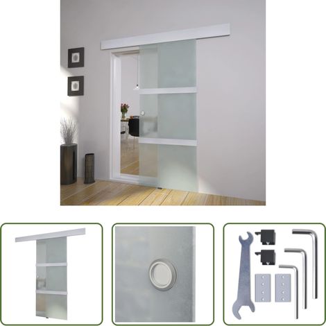 vidaXL Porte verre - Porte coulissante Verre et aluminium 178 cm Argenté (1/5)