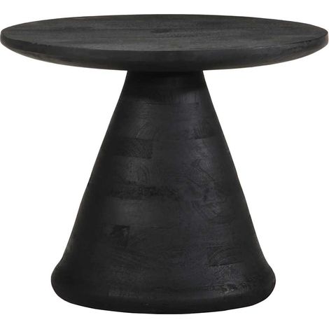 Maison Exclusive - Beistelltisch Schwarz Ø50x40 cm Massivholz Man