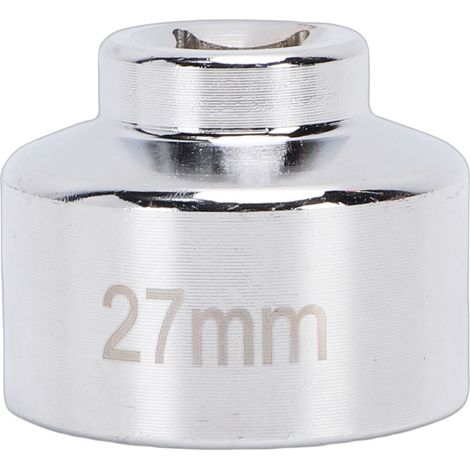 Llave de vaso de 27 mm para filtro de aceite, herramienta para quitar la tapa del filtro de aceite fabricada en acero CR-V de alta resistencia para el mantenimiento del vehículo. (1/5)