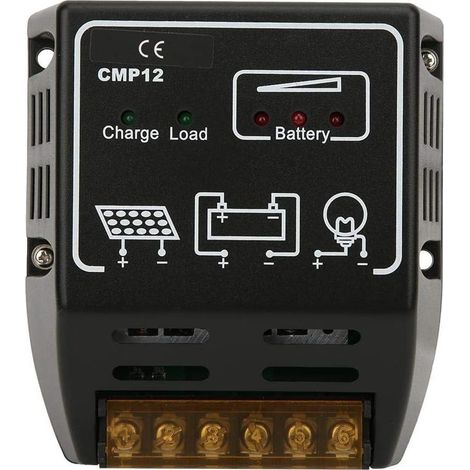 Regolatore di carica solare da 20 A, regolatore di carica solare 12 V/24 V, nero, con protezione CMP12, regolatore intelligente per batterie di pannelli solari (1/5)