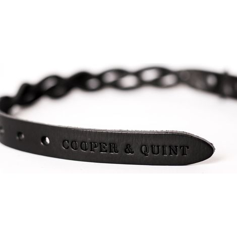 Collier pour Chien en Cuir Tressé Noir, Boucle Métal Antirouille, Tailles XS à L - PANGIVO