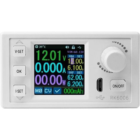 RK6006-BT Régulateur de Tension CC Réglable à Affichage Numérique 60 V Interface Micro-USB 6 A Écran LCD 1,54 Pouces (1/5)