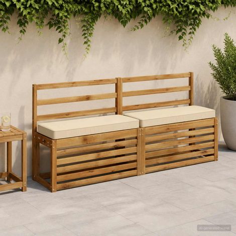 vidaXL Cojín para banco de 1 pieza VUGHT 100% Poliéster Beige (1/5)