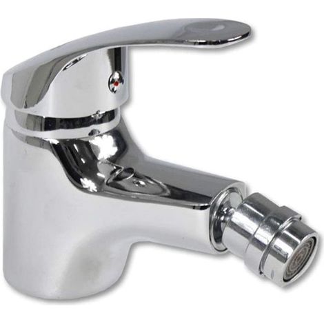 Rubinetto per bidet miscelatore monoleva regolabile acqua calda e fredda monocomando monoforo da bagno in ottone cromato lucido (1/2)