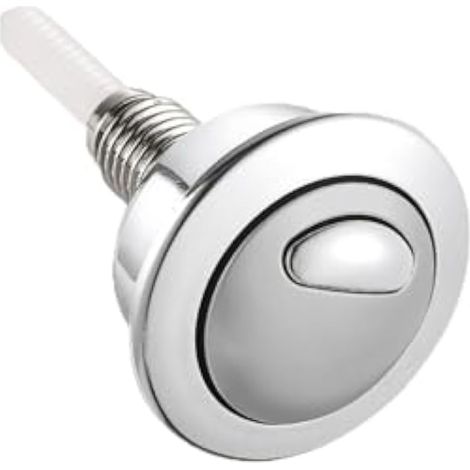Bouton poussoir pour valve Optima 49 - Pièce de rechange à double fonctionnement - 48 mm de diamètre - Convient aux trous de chasse d'eau standard de 38 à 42 mm - Matériau ABS (1/4)