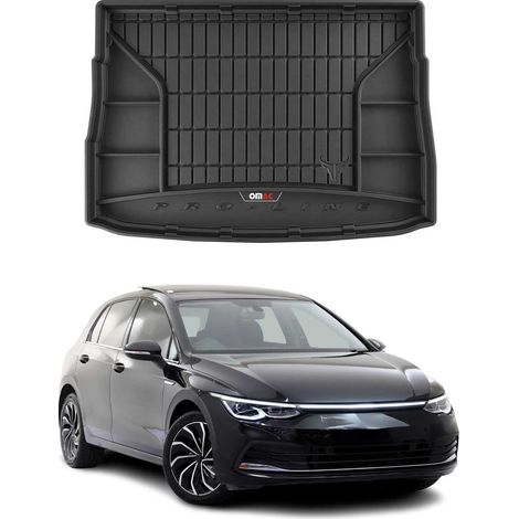 Tapis de Coffre 3D TPE Premium Compatible avec VW Golf VIII 2019-2022 Bac de Protection de Coffre Intérieur antidérapant Revêtement de Coffre Bords Hauts pour Voiture Noir (1/5)