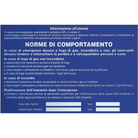 Cartello norme comportamento