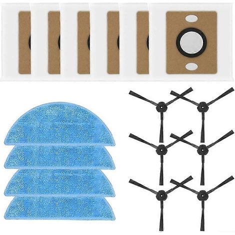 Kit de remplacement d'accessoires compatible avec l'aspirateur robot ILIFE A30 Pro : brosse latérale, serpillière en microfibre, sac à poussière (1/5)