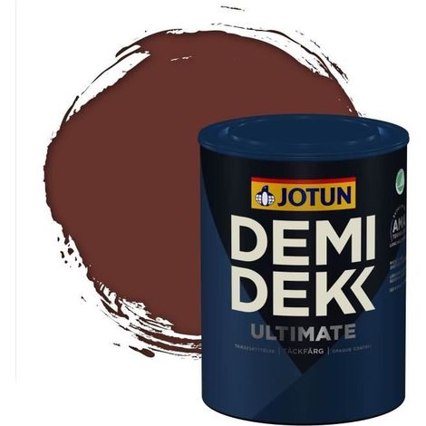 JOTUN - Peinture Bois, Lasure Opaque pour Extérieur et Intérieur Satinée - DEMI DEKK ULTIMATE - RAL 8012 - Brun Rouge - 0,75L (1/2)