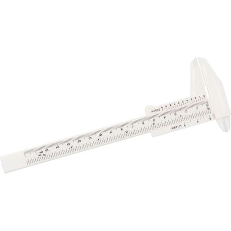 Lot de 20 mini-pieds à coulisse en plastique blanc de 150 mm à double échelle, pour étudiants et bureaux. (1/5)