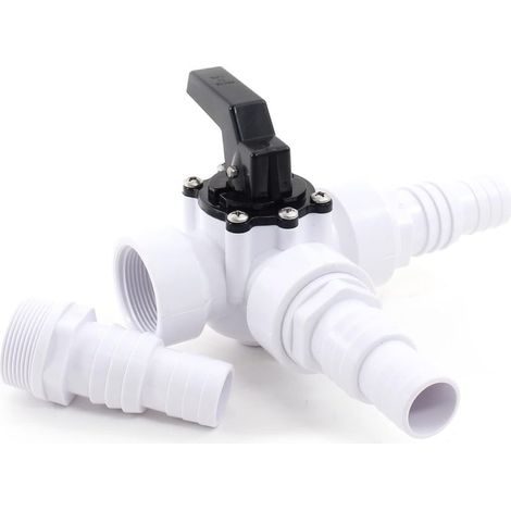 Kit Bypass Vanne 3 Voies Ø32/38mm Piscine Chauffage solaire & Pompe à chaleur Douilles