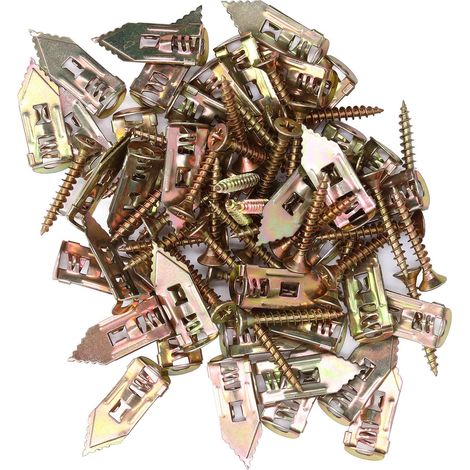 Lot de 40 chevilles autoperceuses pour plaques de plâtre et cadres photo, type à frapper, idéales pour la décoration intérieure. (1/5)