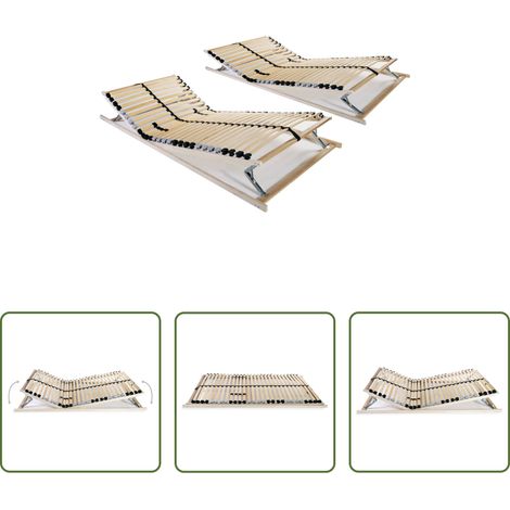 vidaXL Sommier réglable - Sommiers à lattes sans matelas 2 pcs avec 28 lattes 80x200 cm (1/5)