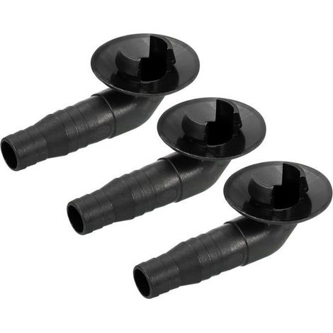 Climatisateur Vidange Tuyau Connecteur 19mm Tube Coude Raccord Remplacement Pièce Accessoires, Noir Paquet de 3 (1/5)