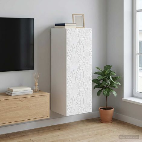 vidaXL Mobiletto a muro Bianco 33 x 34,5 x 90 cm Legno ingegnerizzato (1/5)
