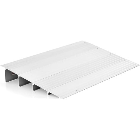 GOPLUS Rampe de seuil de Porte 86,5x54x10,5CM,Charge 317KG,Hauteur réglable,Cadre en Aluminium Robuste,Surface Antidérapante (1/5)