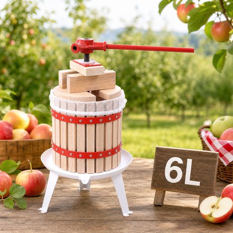AUFUN Presse à Fruits Presse-vin Presse-jus Presse-purée y Compris Tissu de Presse (6L) (1/4)