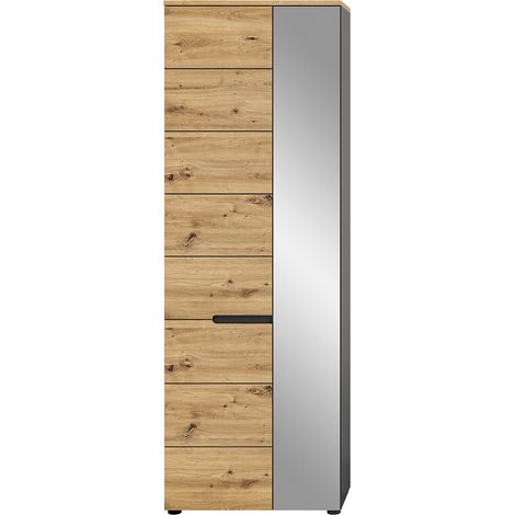 Garderobenschrank modern in Eiche mit grau CORTONA-158 (1/5)