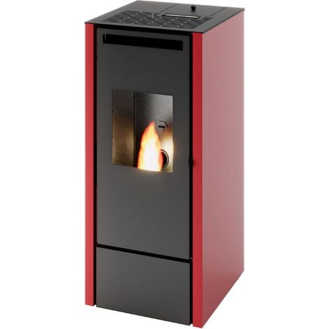 Stufa a pellet ventilata Cinzia da 11 kw rossa