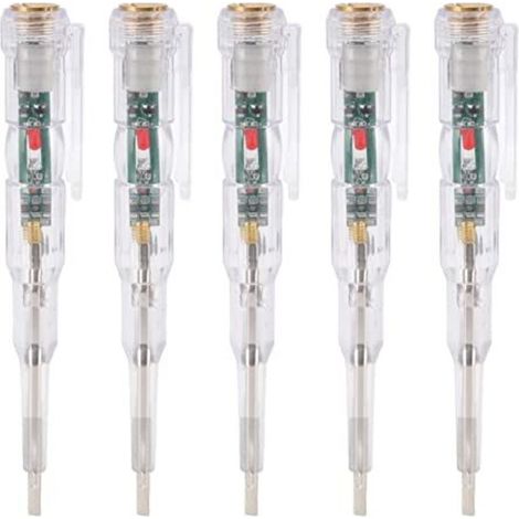 Stylo de Test de Tension LED, 5 Pièces, Testeur électrique Multifonctionnel, Détecteur de Circuit électrique de Poche Domestique (1/5)