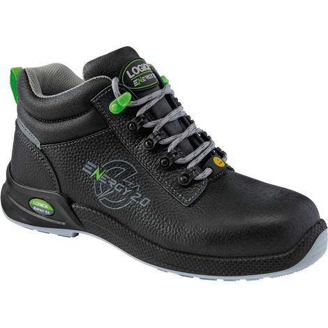 SCARPA ALTA PELLE NERA S3S FO SR ESD - COLORE: NERO VERDE - TAGLIA: 45