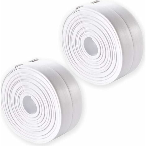 2 Paquets De Ruban d'Étanchéité Étanche, Auto-Adhésif Imperméable Et Résistant à La Moisissure, Scellant De Salle De Bain, Outil d'Étanchéité Pour La Protection Des Bords De La Cuisine (1/5)