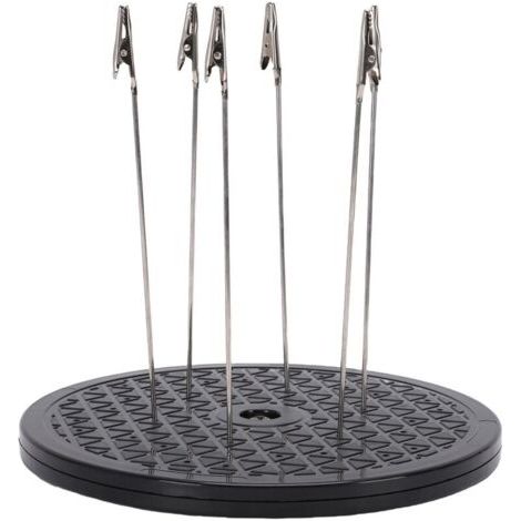 Plateau tournant pour peinture à l'aérographe, diamètre 19 cm, rotation à 360°, support avec 6 pinces crocodiles pour le modélisme (1/4)