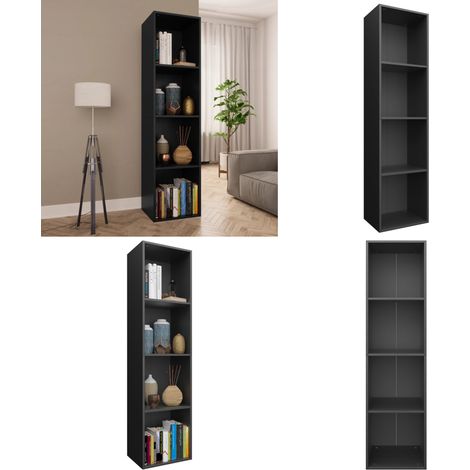 Bibliothèque/Meuble TV Blanc 36x30x143 cm Bois d'ingénierie - Bibliothèque Murale - Bibliothèque Moderne - Bibliothèque Rangement - Étagère Salle À Manger - Meuble Tv Suspendu - Home & Living (1/5)