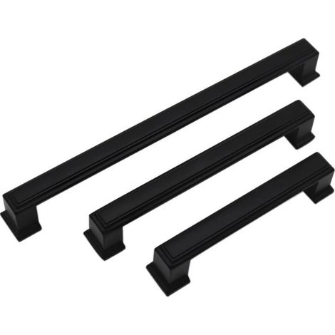 10er-Pack 212 mm schwarze Aluminium-Küchenschrankgriffe – FLITI schwarze Küchenschrank-Schubladengriffe (1/3)